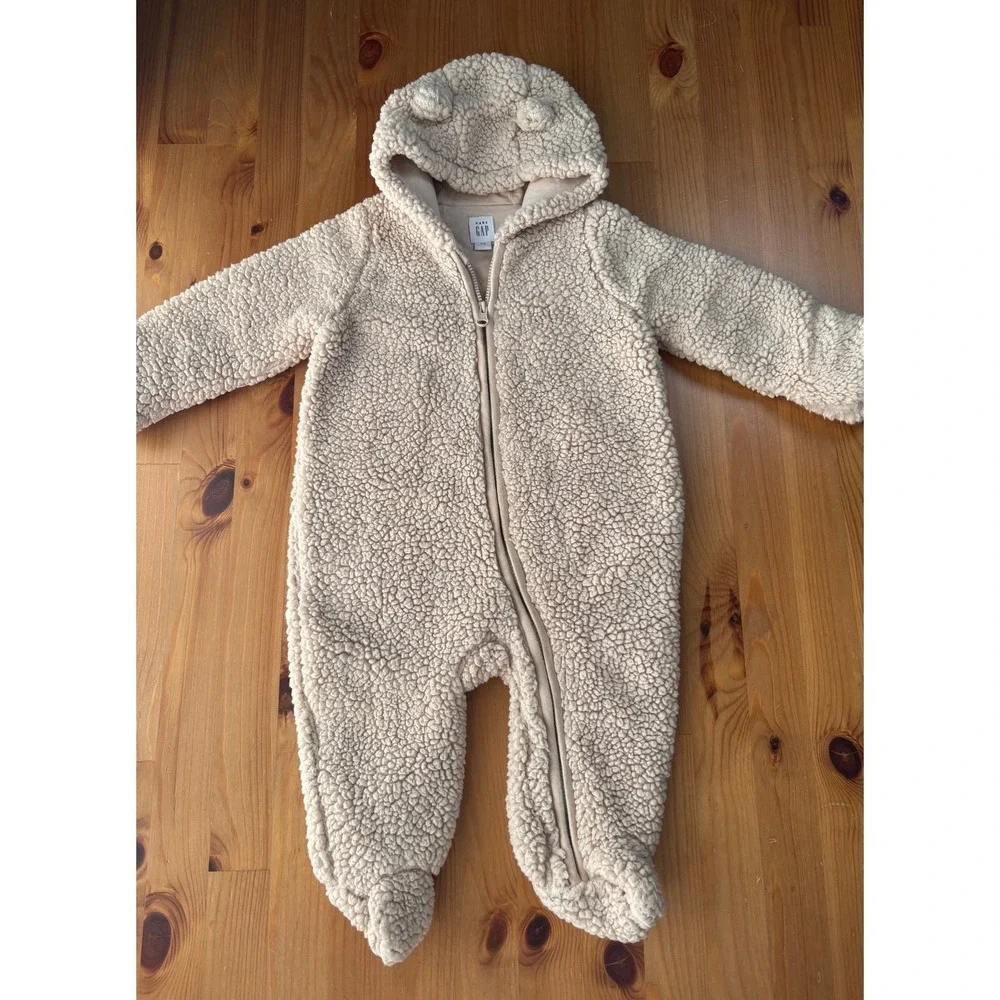 Baby GAP Teddy Sherpa One-Piece Coverall Size 6-12 Months